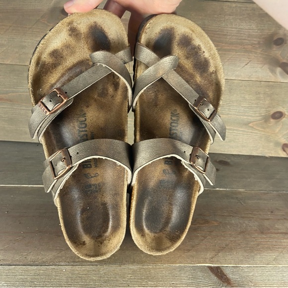 birkenstock mayari womens size 7 shoes brown strappy slip on comfort sandals - Picture 6 of 8